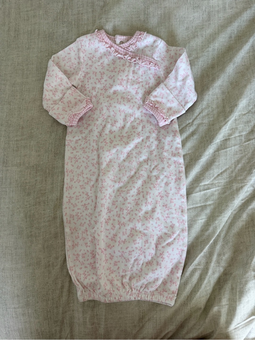 Juts One You Carter's Pink Floral Ruffle Baby Gown (S)